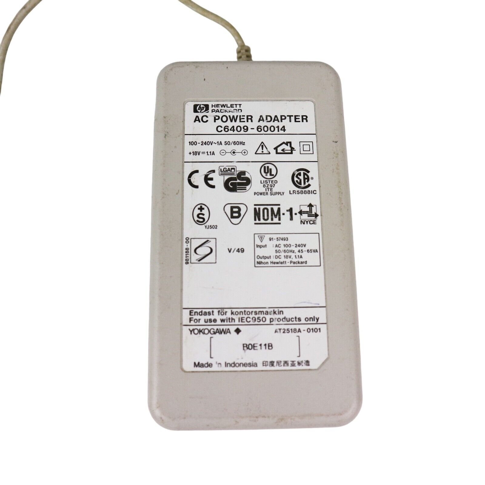 Genuine HP AC Power Adapter C6409-60014 Power Supply 18v 1.1a
