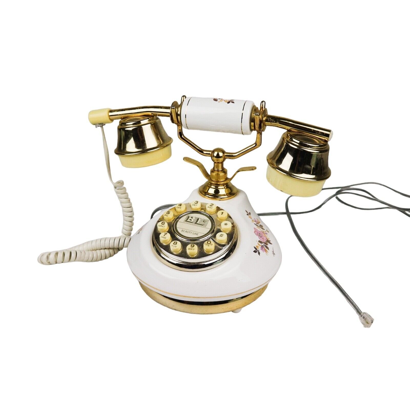 French Style Porcelain Telephone with a Rose Floral Design