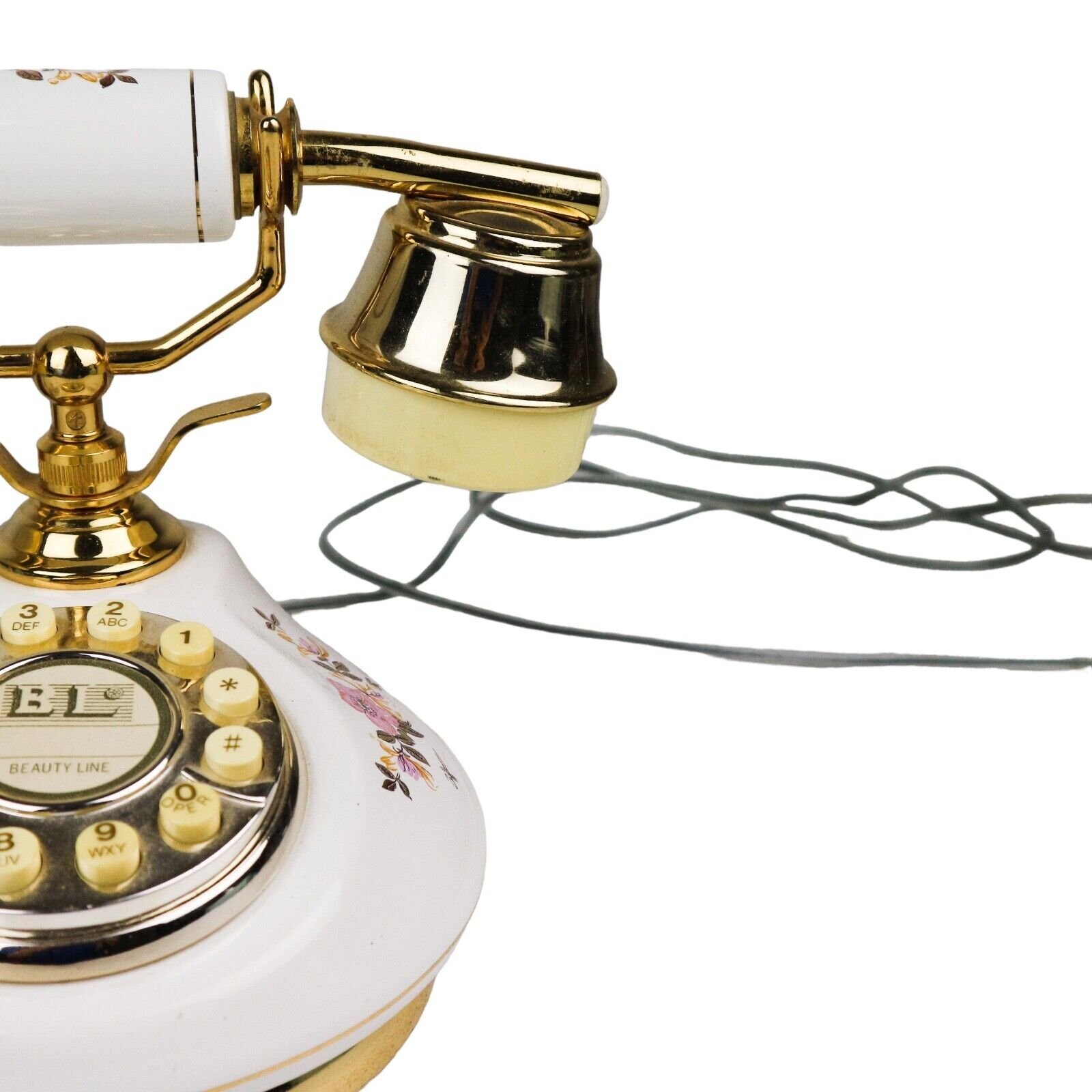 French Style Porcelain Telephone with a Rose Floral Design - Image 3