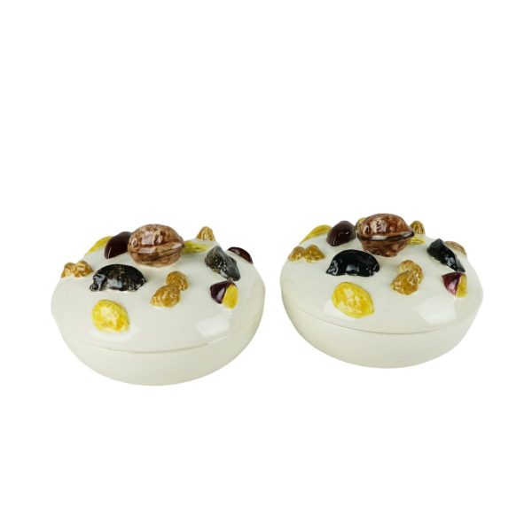 Los Angeles Potteries Covered Nut Bowls Pair XX92 Vintage Used - photo 1