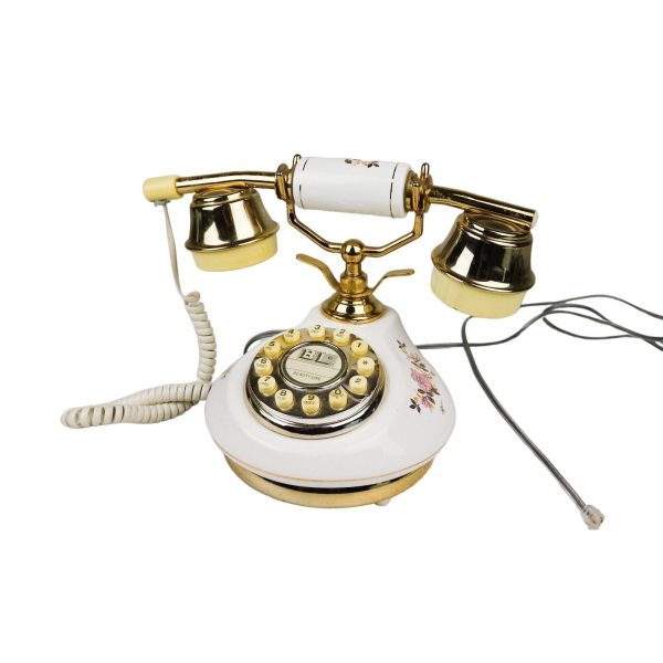 Beauty Line Porcelain Floral Telephone Gold Trim Used - photo 1