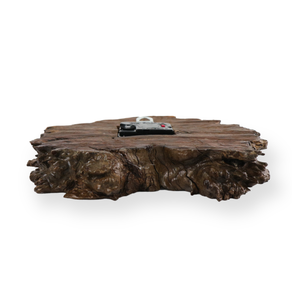 Handmade Burl Wood Wall Clock Roman Numerals Takane Quartz Used - photo 8