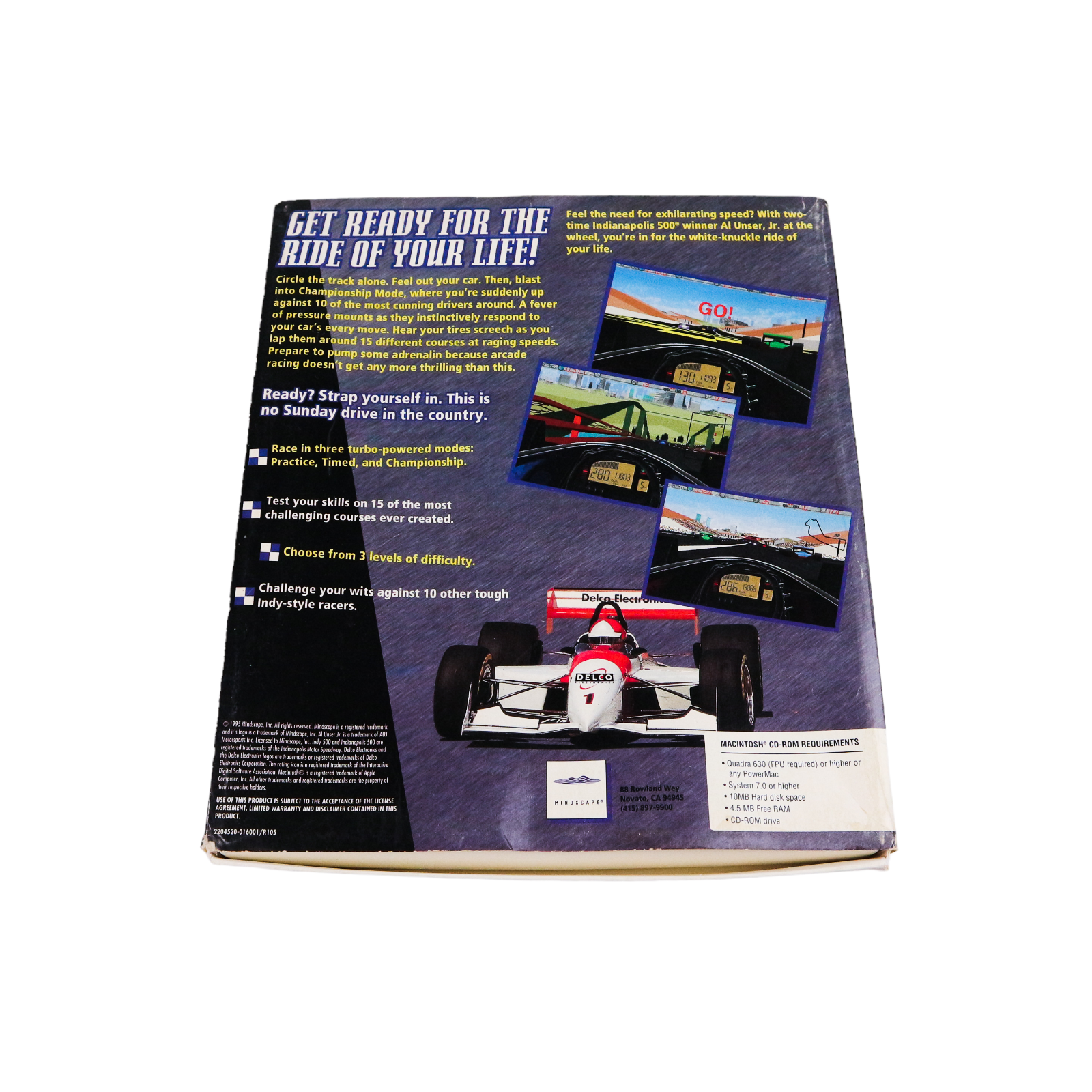 Al Unser, Jr. - Arcade Racing MAC CD-Rom - * EMPTY BOX * + EXTRAS - Image 4
