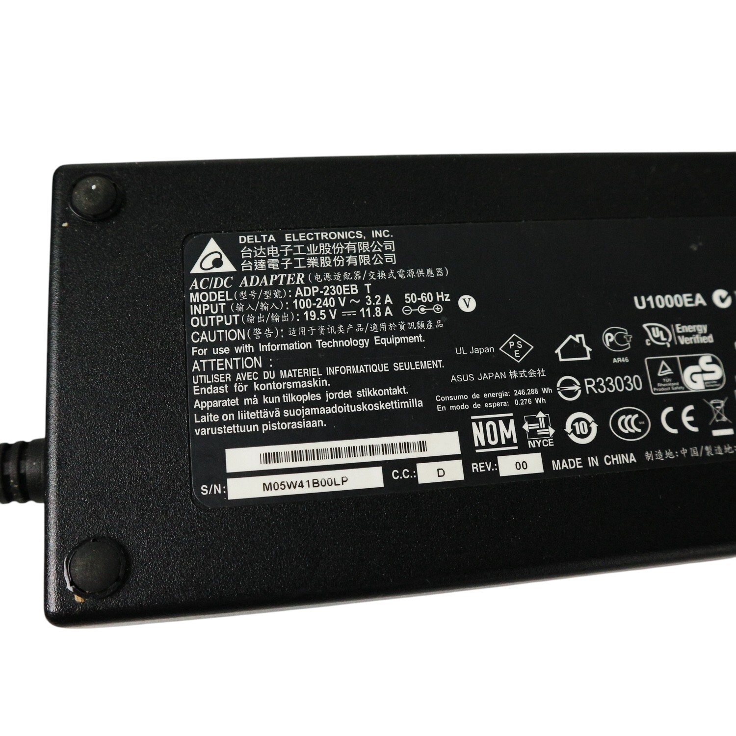 230W AC Power Adapter Charger 19.5V 11.8A ADP-230EB T 5.5mm*2.5mm Delta - Image 3