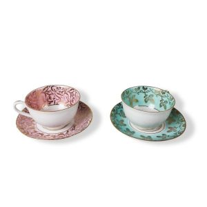 2x Bavaria Demitasse Cup & Saucer Kronach Porcelain West Germany