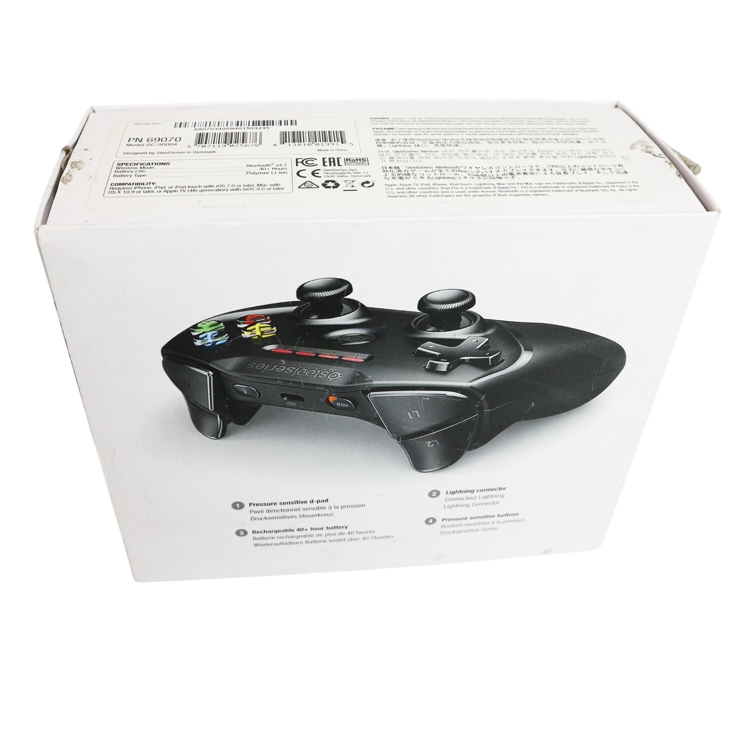 SteelSeries Nimbus Bluetooth Mobile Gaming Controller Black Apple & Mac with Box - Image 4
