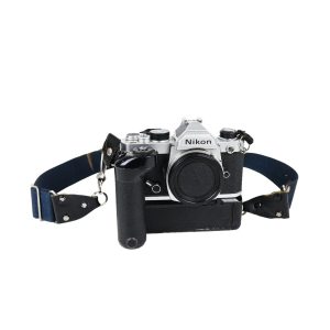 Nikon FM 35mm SLR Film Camera Body, Silver with Nikon MD-12 motor drive