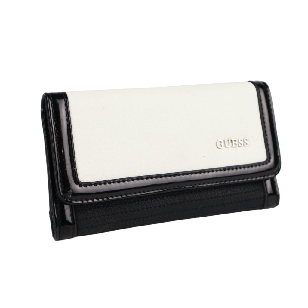 GUESS Medium Folding Clutch Wallet Purse Black • used