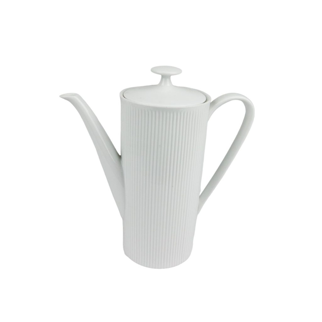 WHITE ARZBERG GERMANY TALL TEAPOT WITH LID