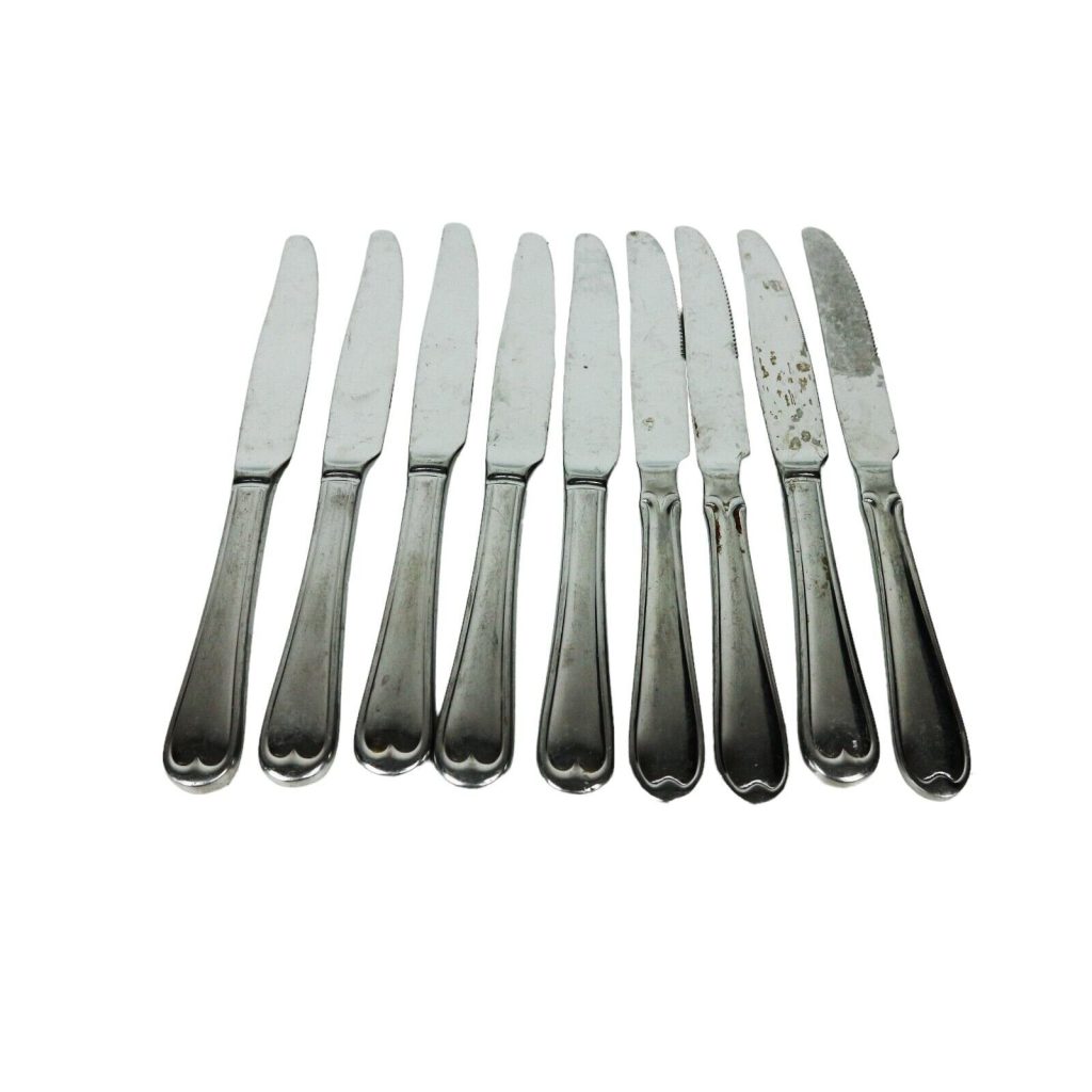 Vintage Replacement Oneida 6 x Dinner Knives + 3 Stanley Rogers Knives